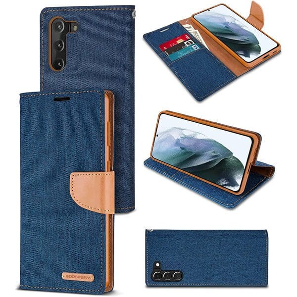 Samsung Galaxy S21 Plus Goospery Canvas Navy Blue Case Cover Samsung Galaxy S21 Plus Goospery Canvas Navy Blue Case Cover